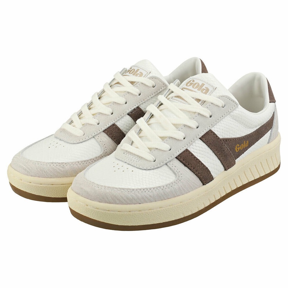 Gola Grandslam Reptile Taupe Grey Trainers
